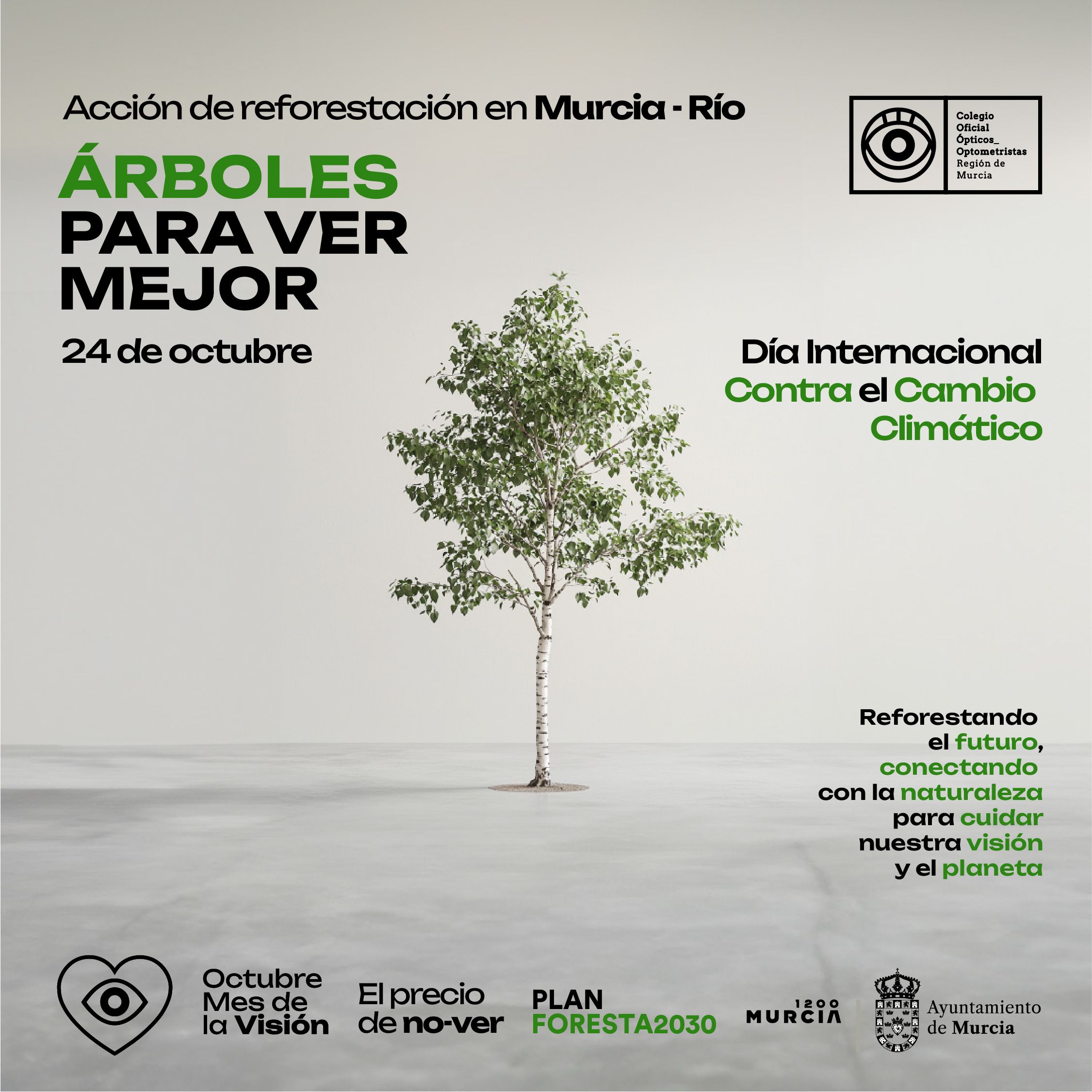 dia mundial contra el cambio climatico. colegio de ópticos optometristas de la región de murcia